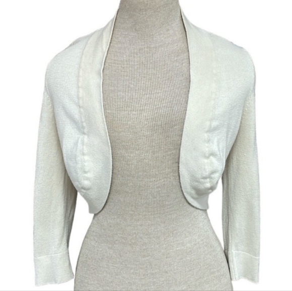 **SOLD**Eliza J Bolero Cardigan Women's Cropped Shrug Sweater Open Front XS - Picture 6 of 14